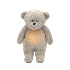 Moonie 2.0, Organic Humming Bear with Pink Noise and Nightlight – Grey
