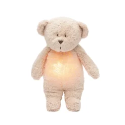 Moonie 2.0, Organic Humming Bear with Pink Noise and Lamp - Rose