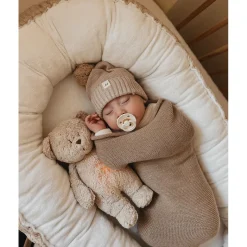 Moonie 2.0, Organic Humming Bear with Pink Noise and Lamp - Rose