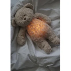 Moonie 2.0, Organic Humming Bear with Pink Noise and Lamp - Rose
