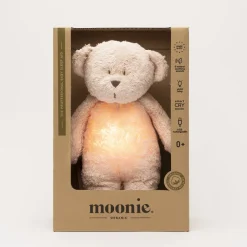 Moonie 2.0, Organic Humming Bear with Pink Noise and Lamp - Rose