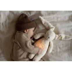 Moonie 2.0, Organic Humming Bunny with Pink Noise and Lamp - Cappuccino