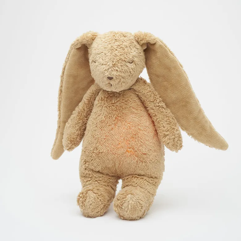 Moonie 2.0, Organic Humming Bunny with Pink Noise and Lamp - Cappuccino