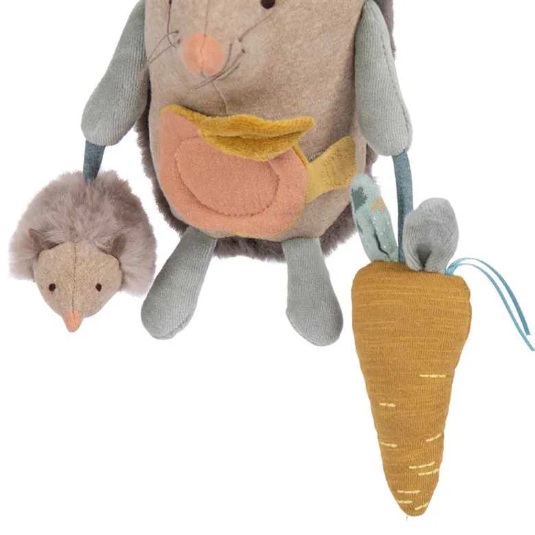 Moulin Roty Activity Rattle, Hedgehog - Trois Petits Lapins