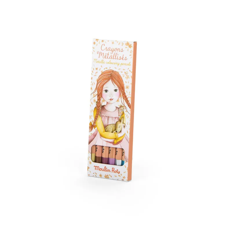 Moulin Roty Colored Pencils 6 pcs, Metallic - Les Rosalies