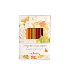 Moulin Roty Colored Pencils Set of 12, Animals - Le Jardin du Moulin