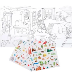 Moulin Roty Coloring and Sticker Book, Discover the World