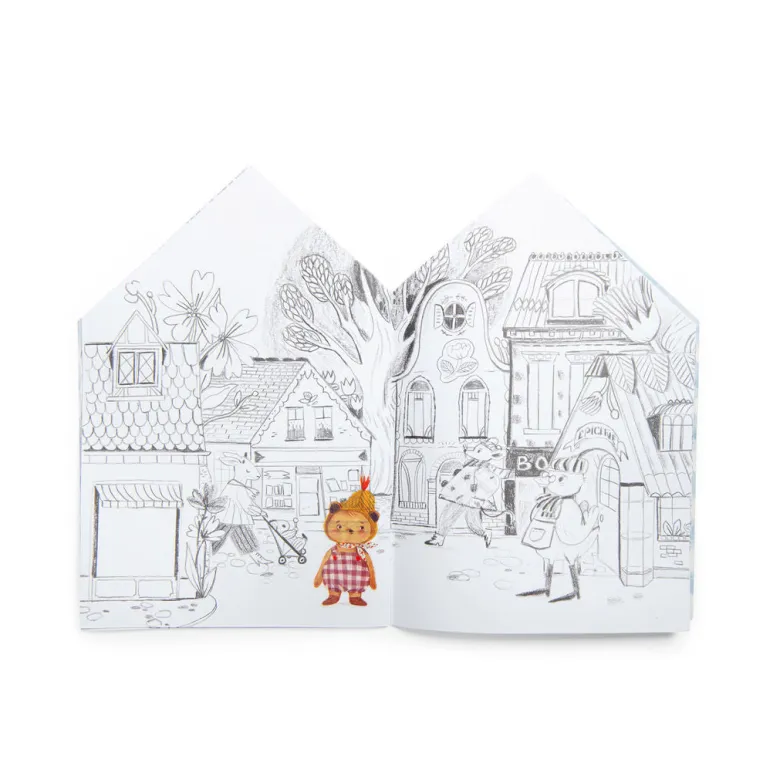 Moulin Roty Coloring Book with 150 Stickers, Les Minouchkas