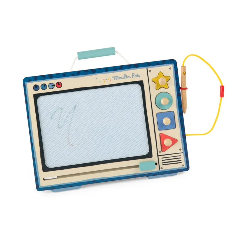 Moulin Roty Magnetic Drawing Board, Puce & Pilou