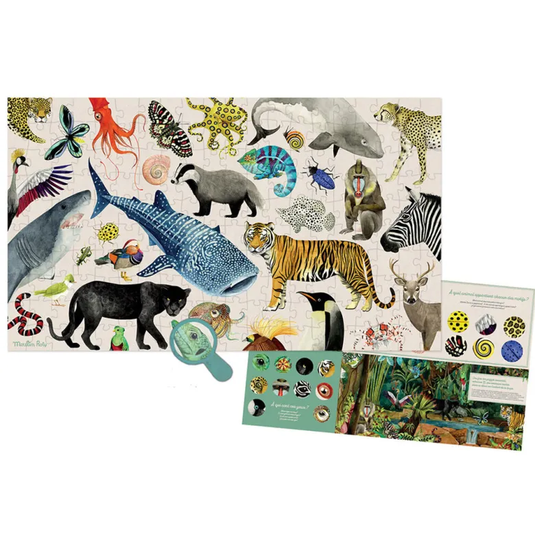 Moulin Roty, 200-Piece Puzzle - Animals of the World