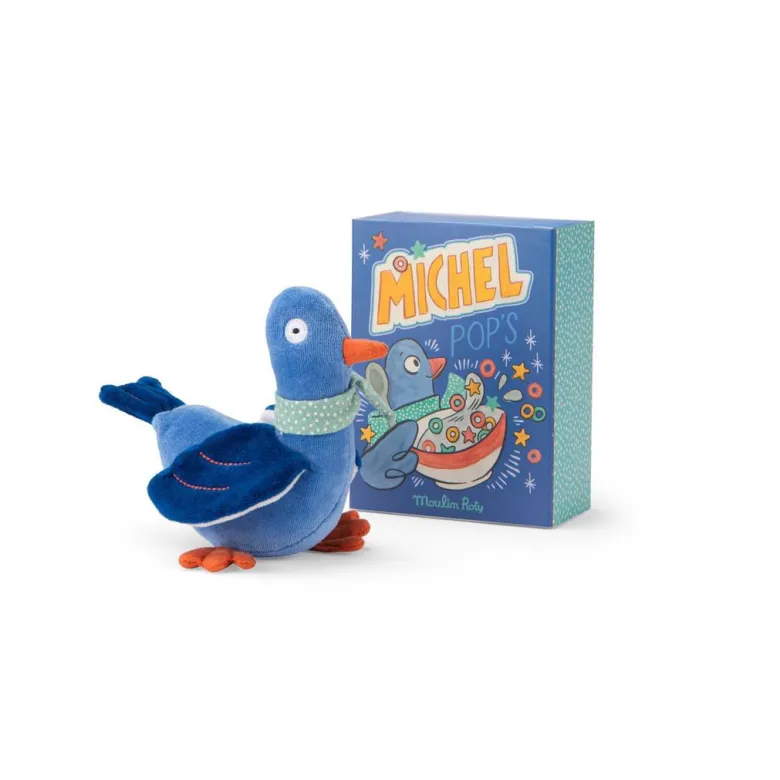 Moulin Roty Plush Toy with Rattle - Pigeon Michel