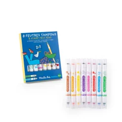 Moulin Roty Set of 8 Stamp Pens, Les Loufoques