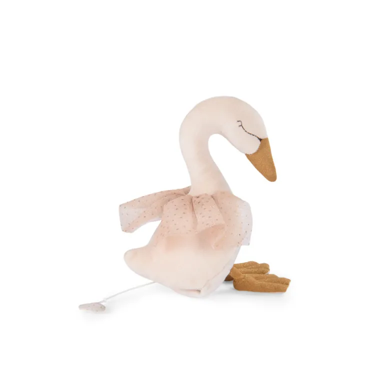 Moulin Roty Swan Musical Plush Toy with Pull Cord – La Petite Ecole de Danse