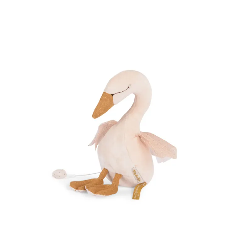 Moulin Roty Swan Musical Plush Toy with Pull Cord – La Petite Ecole de Danse
