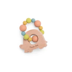 Moulin Roty Wooden Rattle with Teething Ring, Turtle