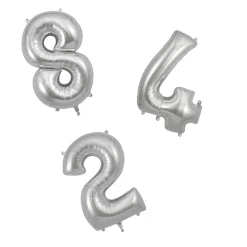 My Little Day, Giant Foil Balloon in Numbers, Silver - 0-9