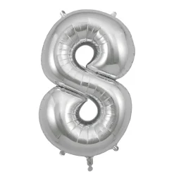 My Little Day, Giant Foil Balloon in Numbers, Silver - 0-9