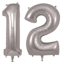 My Little Day, Giant Foil Balloon in Numbers, Silver - 0-9