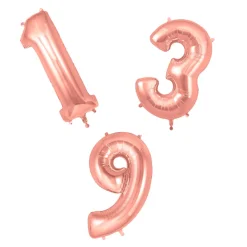 My Little Day, Giant Foil Number Balloons, Rose Gold - 0-9