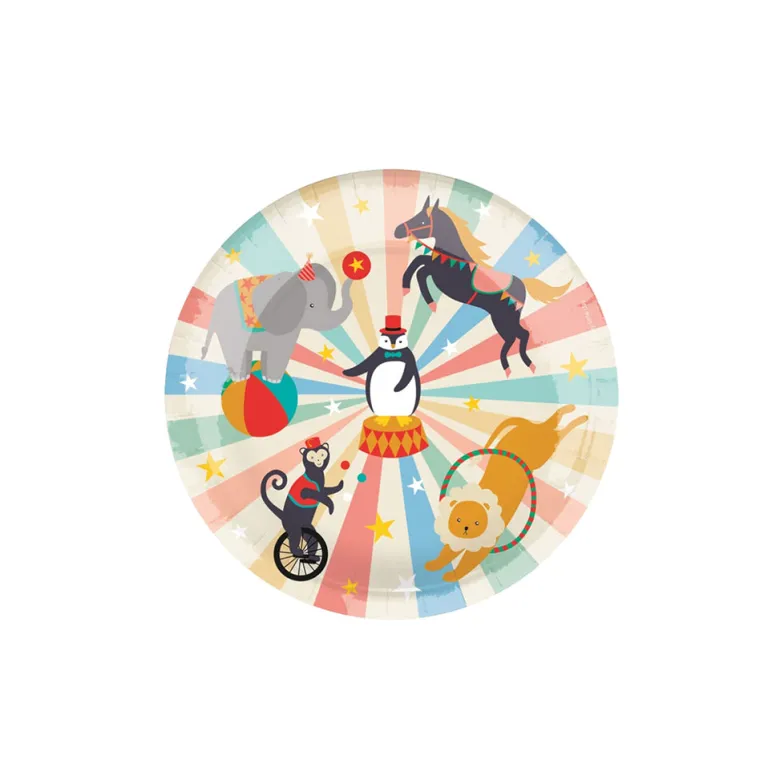 My Little Day Paper Plates, Set of 8 - Circus Theme