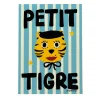 Nephthys Illustrated Poster, Petit Tigre, Blue - A4