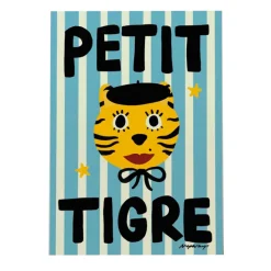 Nephthys Illustrated Poster, Petit Tigre, Blue - A4