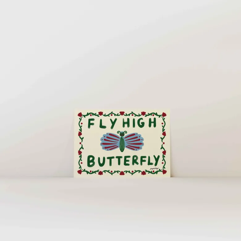 Nephthys Illustrated Poster, Fly High Butterfly - A4