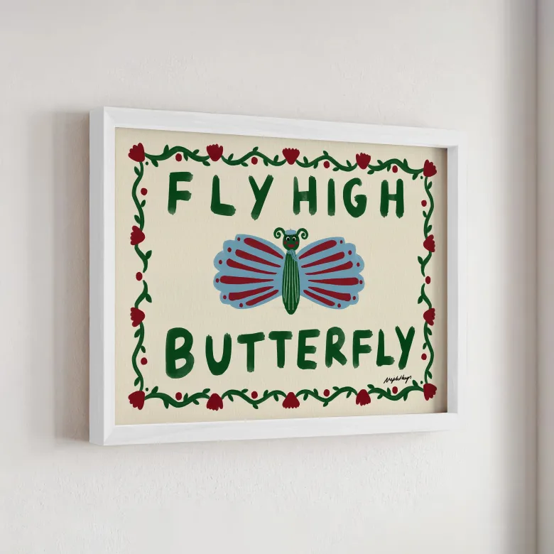 Nephthys Illustrated Poster, Fly High Butterfly - A4