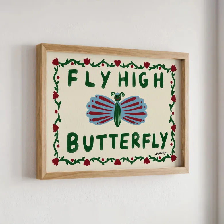 Nephthys Illustrated Poster, Fly High Butterfly - A4