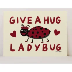 Nephthys Illustrated Poster, Give a Hug Ladybug - A4
