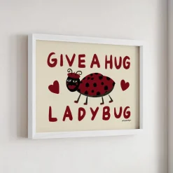 Nephthys Illustrated Poster, Give a Hug Ladybug - A4