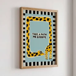 Nephthys Illustrated poster, Take af Path Mr Giraffe – A4