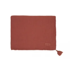 Nobodinoz Baby Blanket, Wabi Sabi Double Muslin, 65 x 100 cm - Rosewood