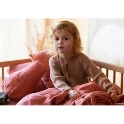 Nobodinoz Baby Blanket, Wabi Sabi Double Muslin, 65 x 100 cm - Rosewood