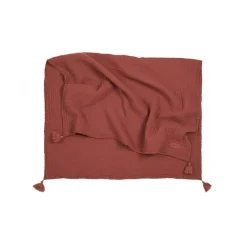Nobodinoz Baby Blanket, Wabi Sabi Double Muslin, 65 x 100 cm - Rosewood