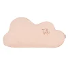 Nobodinoz Cloud Pillow with Embroidery, Washed French Linen - Powder Pink
