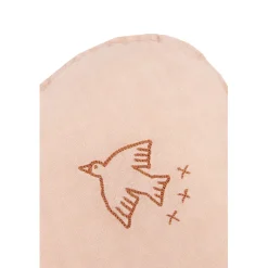 Nobodinoz Cloud Pillow with Embroidery, Washed French Linen - Powder Pink