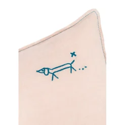 Nobodinoz Cushion, Washed French Linen, 50 x 30 cm – Mauve Pink