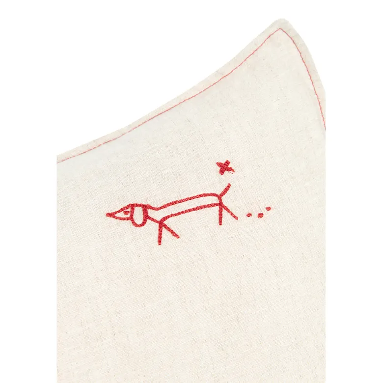 Nobodinoz Cushion, Washed French Linen, 50 x 30 cm - Greige
