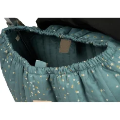Nobodinoz Hyde Park Stroller Bag, Pram Bag, Gold Confetti/Magic Green