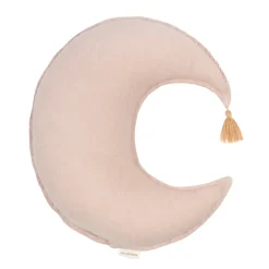 Nobodinoz Moon Cushion, Washed French Linen - Mauve Pink