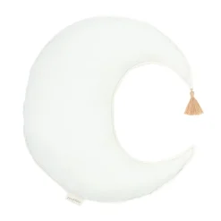 Nobodinoz Moon Cushion, Washed French Linen - Off White