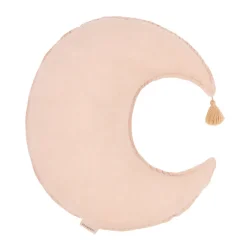 Nobodinoz Moon Cushion, Washed French Linen - Powder Pink