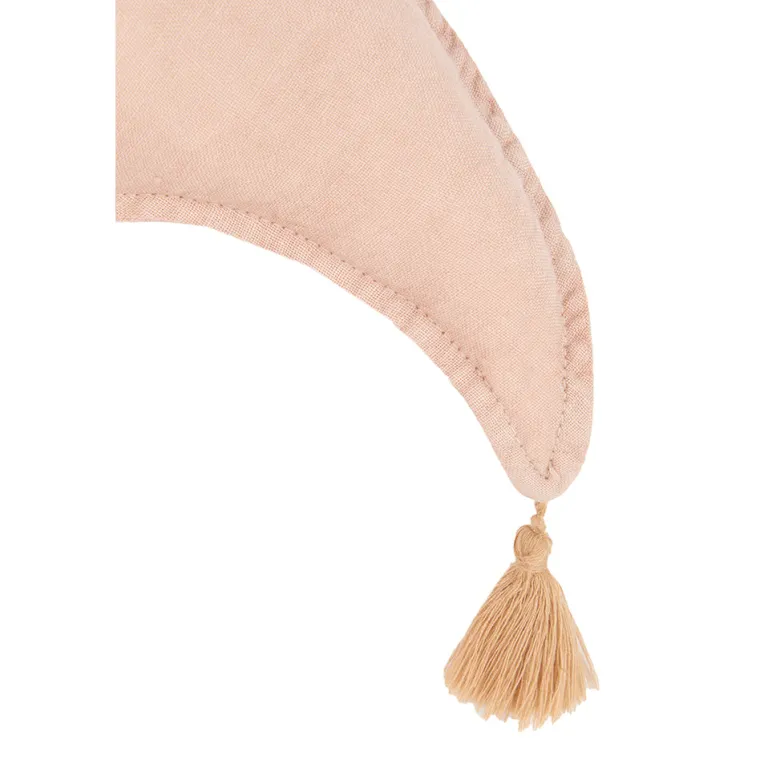 Nobodinoz Moon Cushion, Washed French Linen - Powder Pink