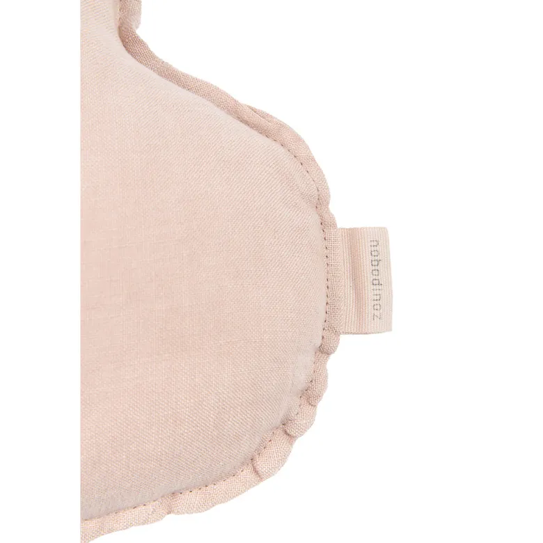 Nobodinoz Sky Pillow, Washed French Linen, Bird Embroidery - Mauve Pink
