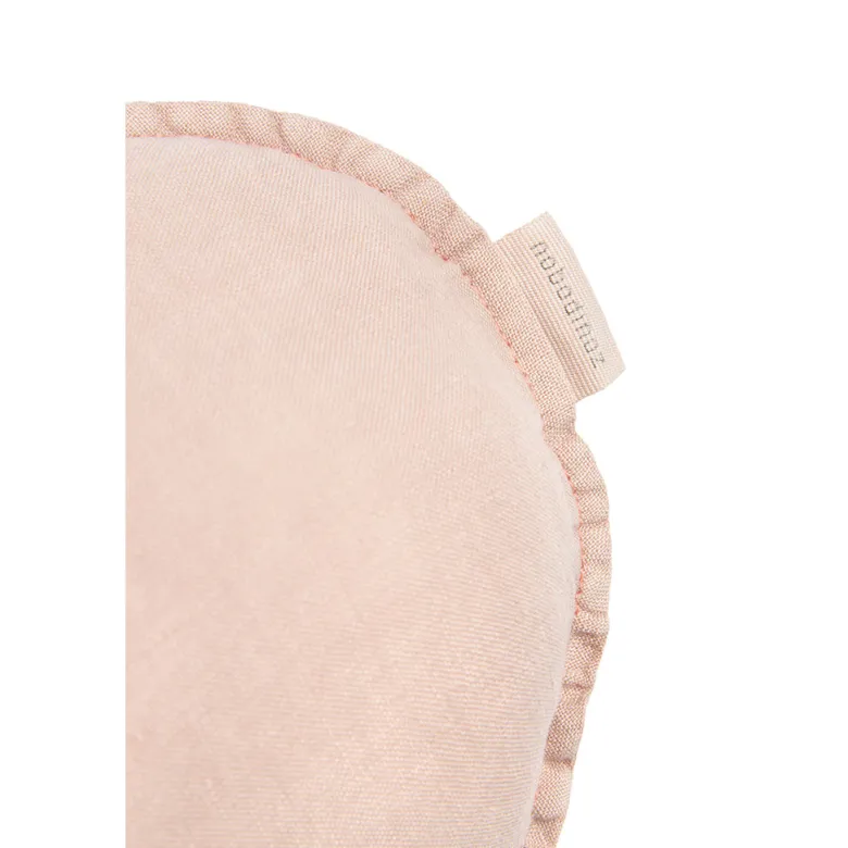 Nobodinoz Sky Pillow, Washed French Linen, Bird Embroidery - Mauve Pink