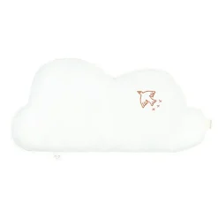 Nobodinoz Sky Pillow, Washed French Linen with Embroidered Birds – Off White