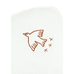 Nobodinoz Sky Pillow, Washed French Linen with Embroidered Birds – Off White
