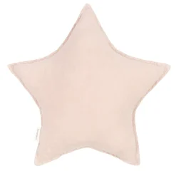 Nobodinoz Star Cushion, Washed French Linen - Mauve Pink