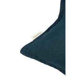 Nobodinoz Star Pillow, Washed French Linen - Deep Blue